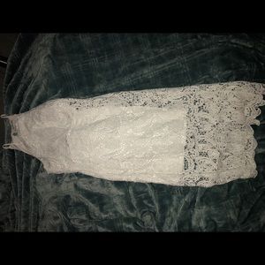 White halter crotchet dress